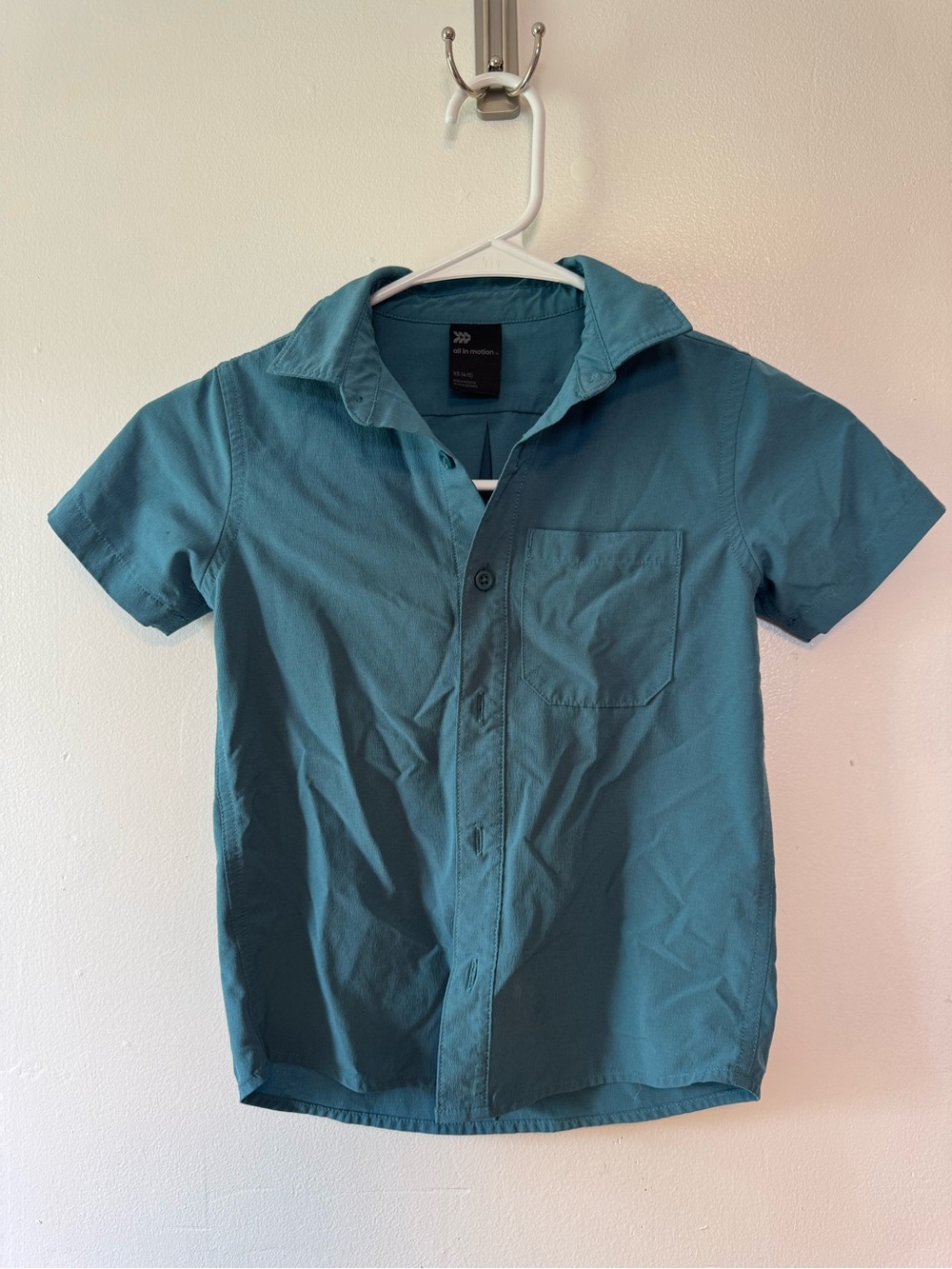 all in motion Teal Short-Sleeve Button-Down Shirt